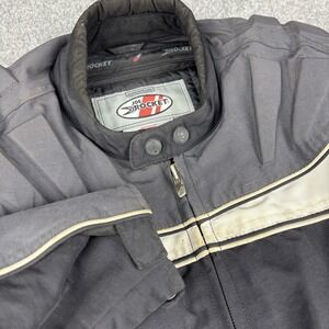 Joe Rocket Motorcycle Jacket Mens Xl Racing Armor Padded Black White Atomic Race
